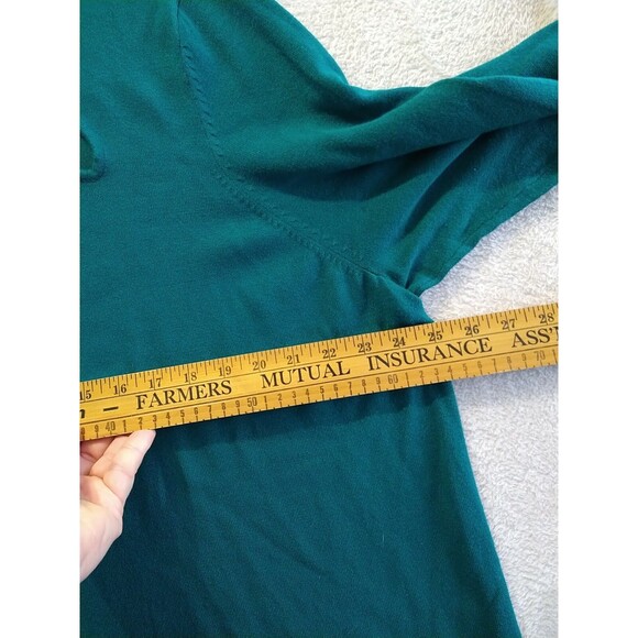 Catherines Sweater Women's 2X 22/24W Green 3/4 Sleeve Knit Stretchy - Picture 8 of 9